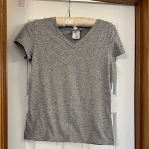 Walt Disney World Gray V-Neck Women's t shirt with embroidered Mickey Mouse